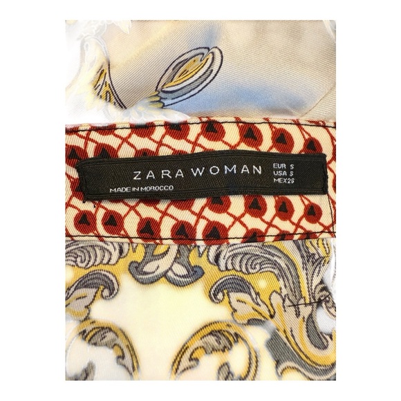 Zara Pleated Scarf Print Midi Skirt - Picture 7 of 11